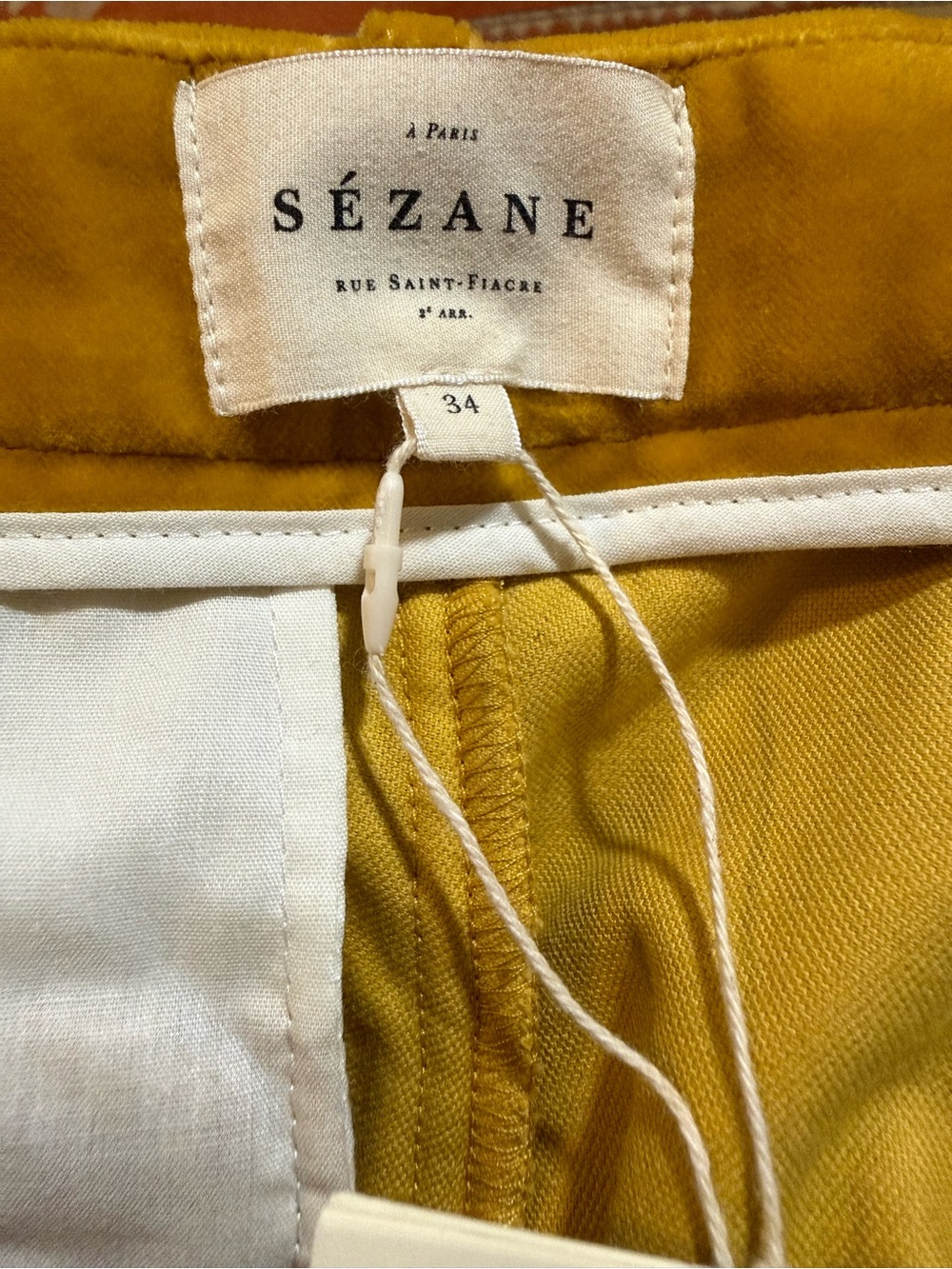 Sezane Pantalon Ferdinand Velours Mıel NWT - Picture 6 of 9